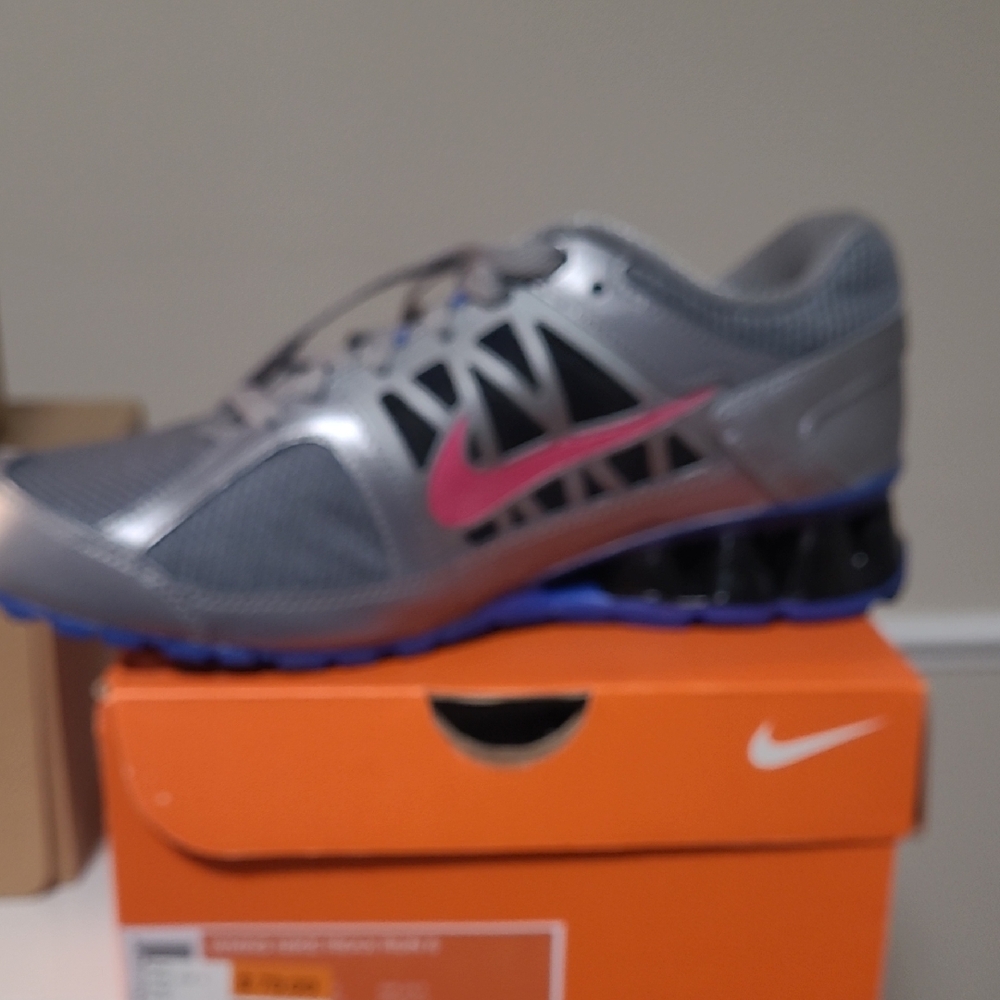 Nike Silver and Pink Running Shoes
